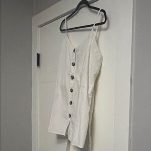 Summer White Button-Down Top